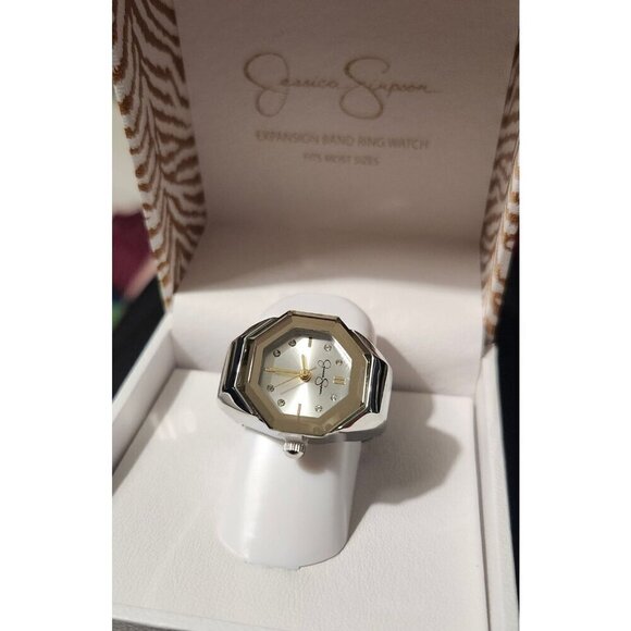Jessica Simpson Accessories - Jessica Simpson silver tone ring watch 22 mm